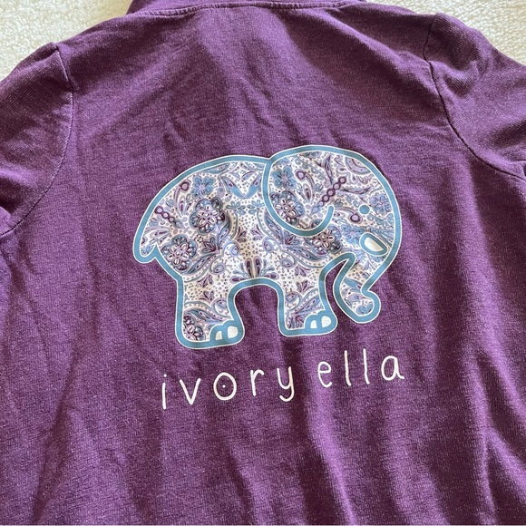 ivory ella purple zip up hoodie sweatshirt - Picture 3 of 3